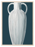 Blue Striped Vase Print | Navy Modern Wall Art - Larosier Prints