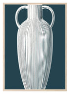 Blue Striped Vase Print | Navy Modern Wall Art - Larosier Prints