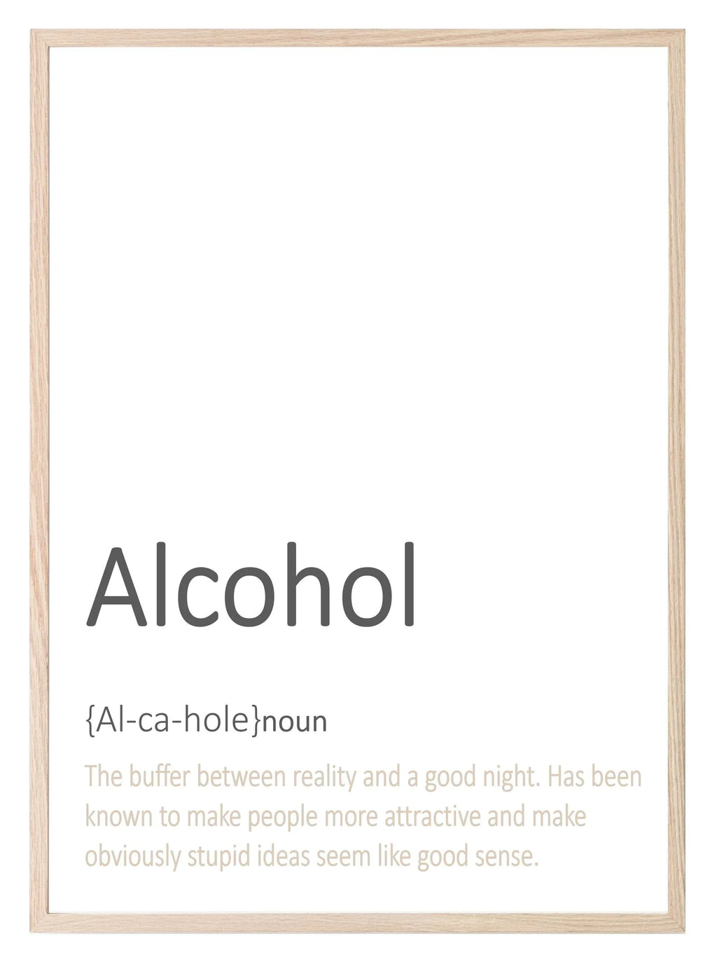 Alcohol Definition Print | Food & Drink Wall Art | - Larosier Prints