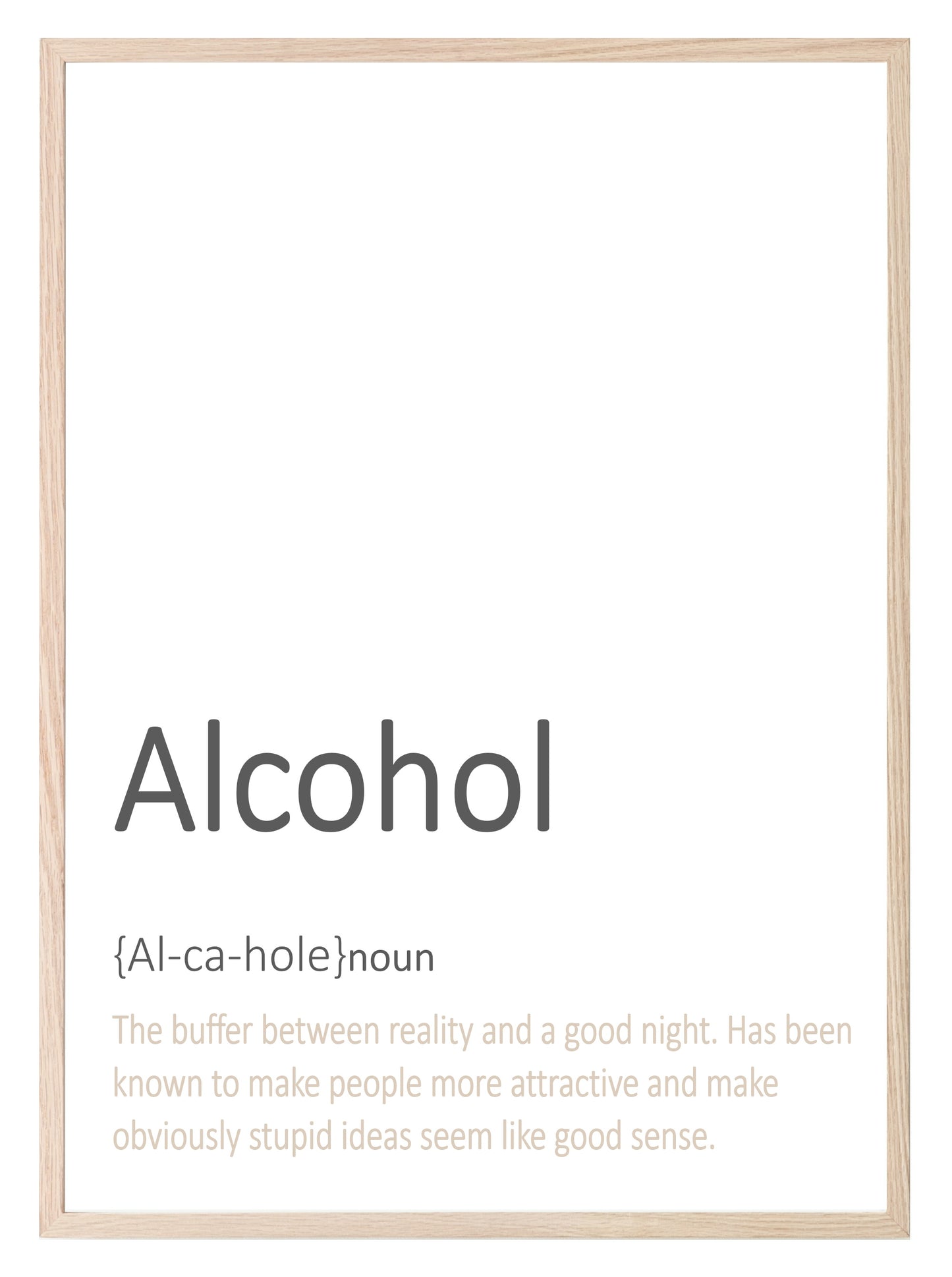 Alcohol Definition Print | Food & Drink Wall Art |