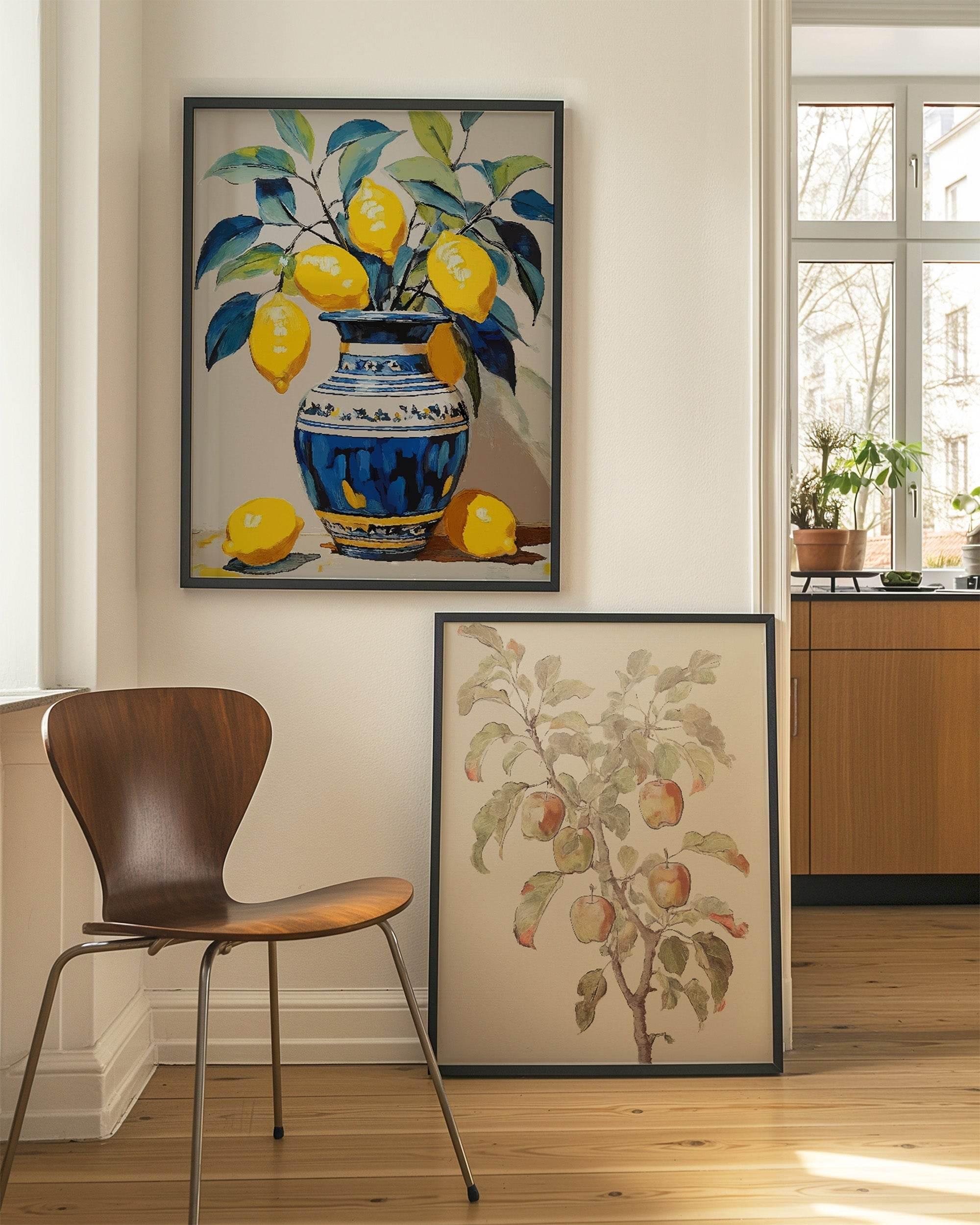 Lemon Tree in Vase Print | Kitchen Wall Art - Larosier Prints