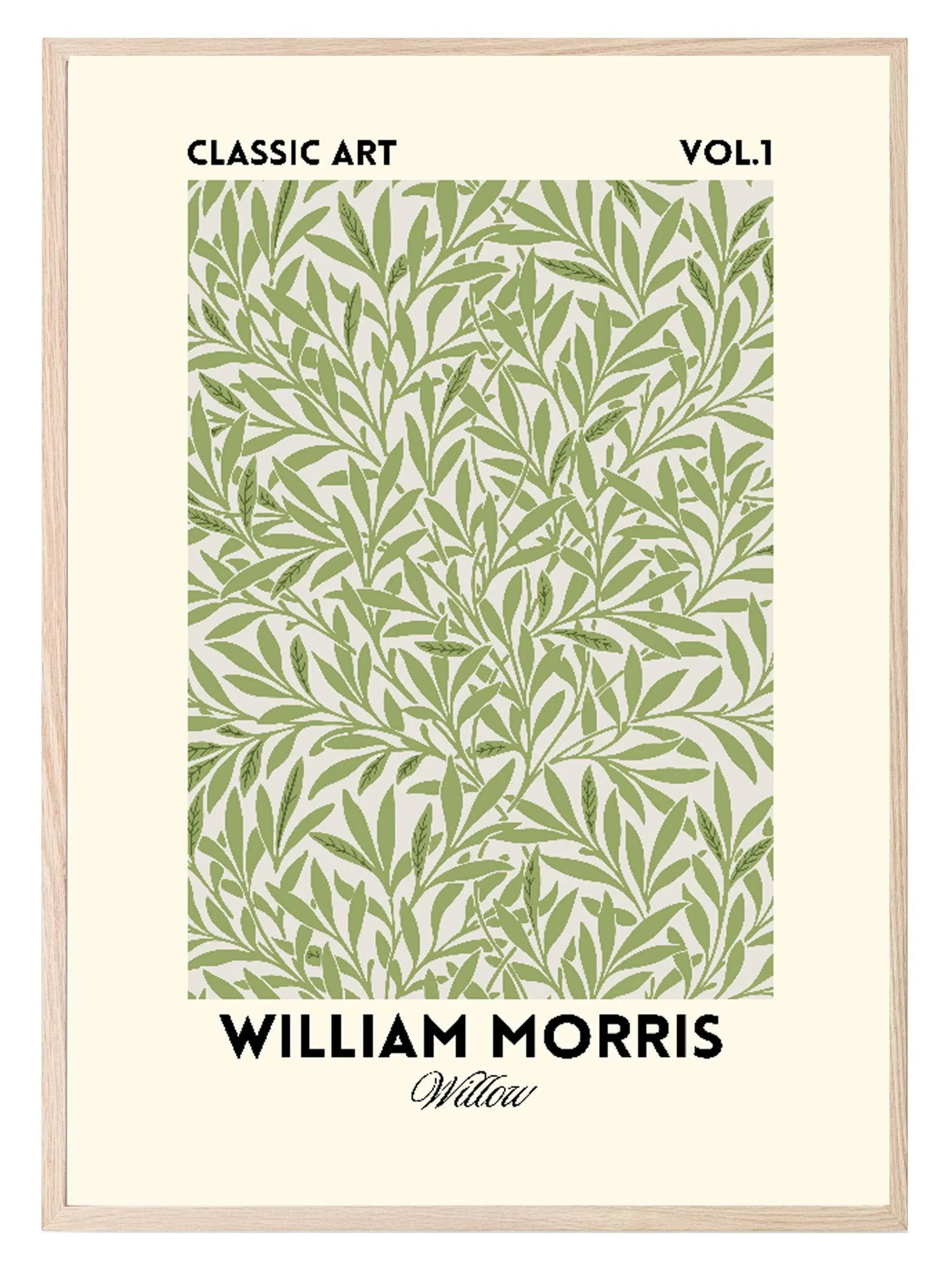 William Morris Inspired Print | Willow Green Floral Wall Art - Larosier Prints