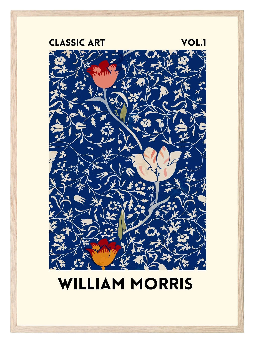William Morris Inspired Print | Navy Classic Wall Art - Larosier Prints