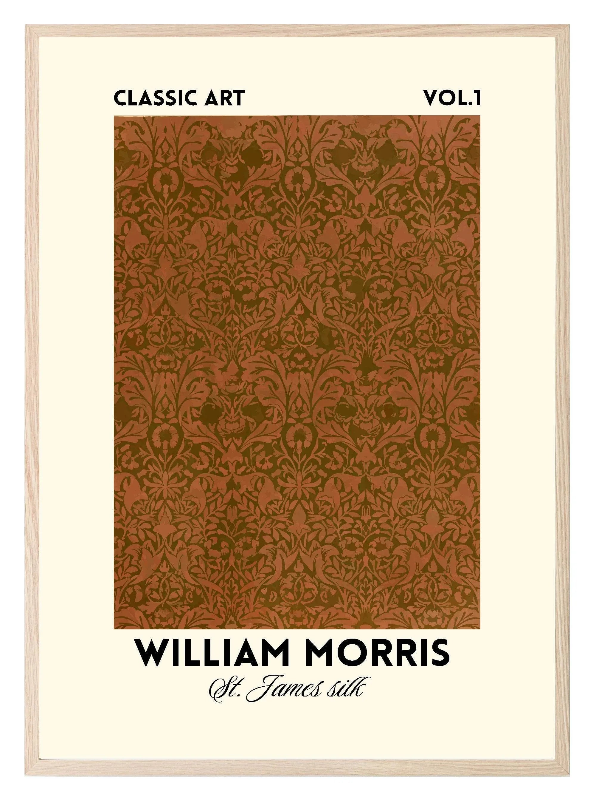 William Morris Inspired Print | St James Silk Wall Art - Larosier Prints