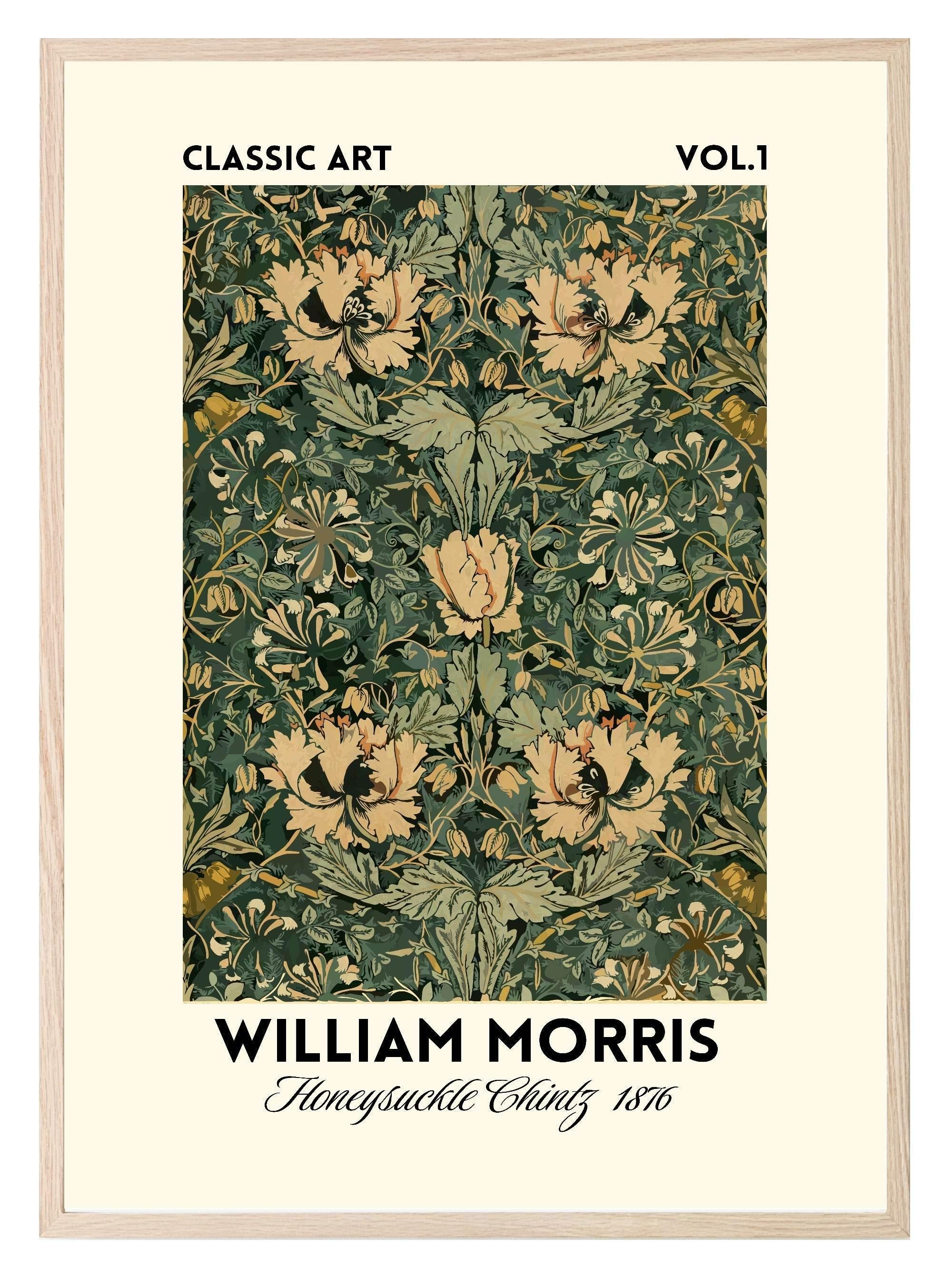 William Morris Inspired Print | Honeysuckle Wall Art - Larosier Prints