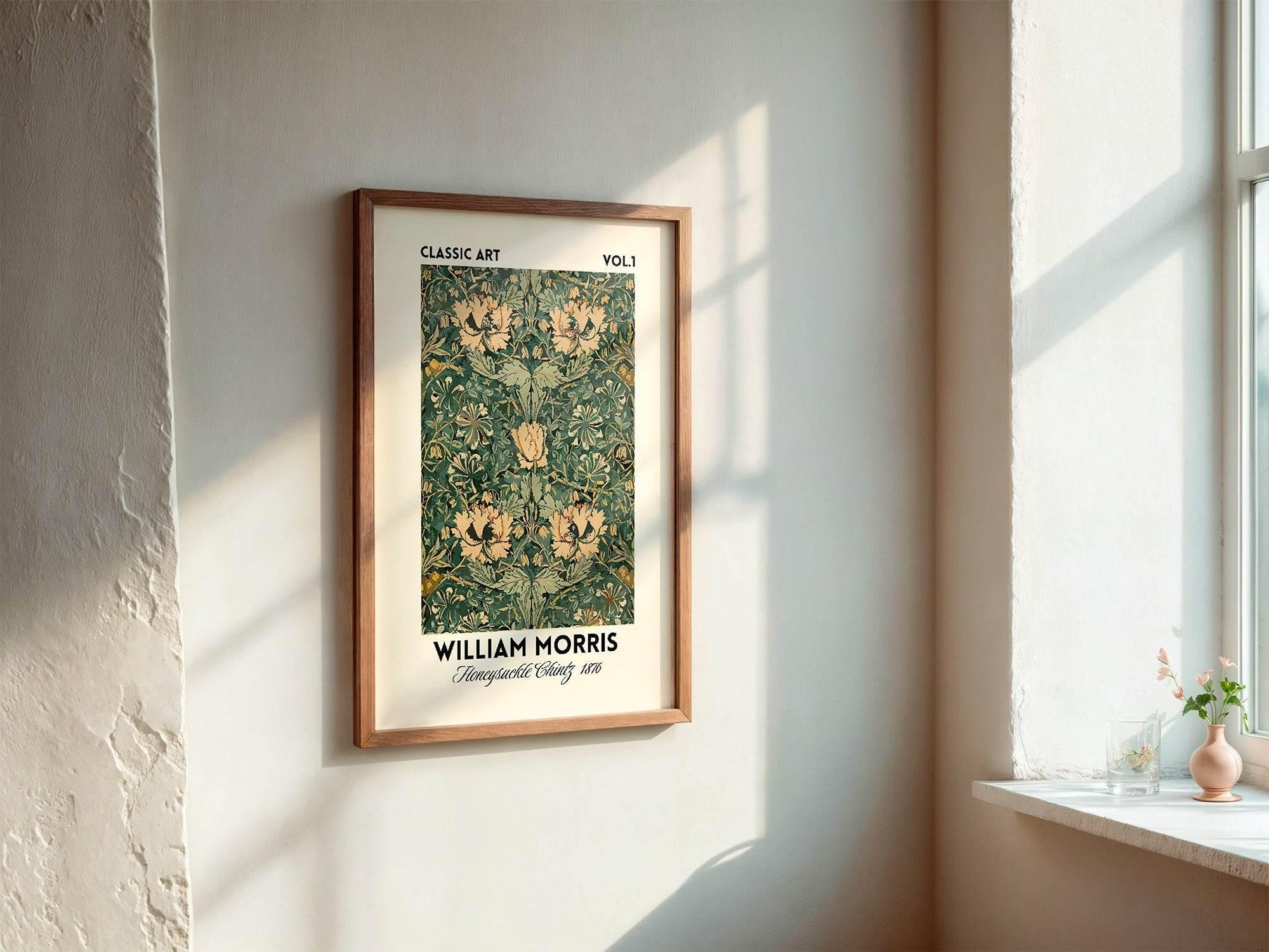 William Morris Inspired Print | Honeysuckle Wall Art - Larosier Prints