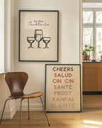 Cheers Salud Cin Cin Sante Prost Kanpai Slainte Print - Larosier Prints