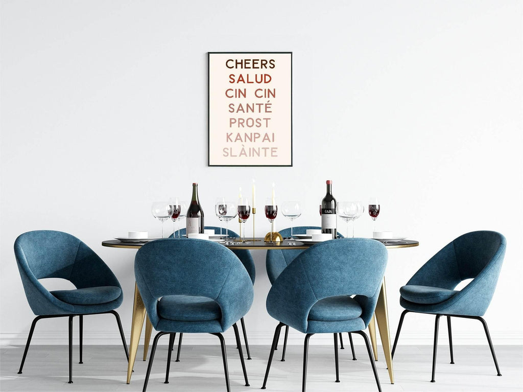 Cheers Salud Cin Cin Sante Prost Kanpai Slainte Print - Larosier Prints