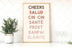 Cheers Salud Cin Cin Sante Prost Kanpai Slainte Print - Larosier Prints