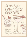 Sassy Sips Easy Breezy Cocktails Print - Larosier Prints