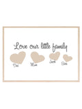 Personalised Love Our Little Family Names Print | Custom Wall Art - Larosier Prints