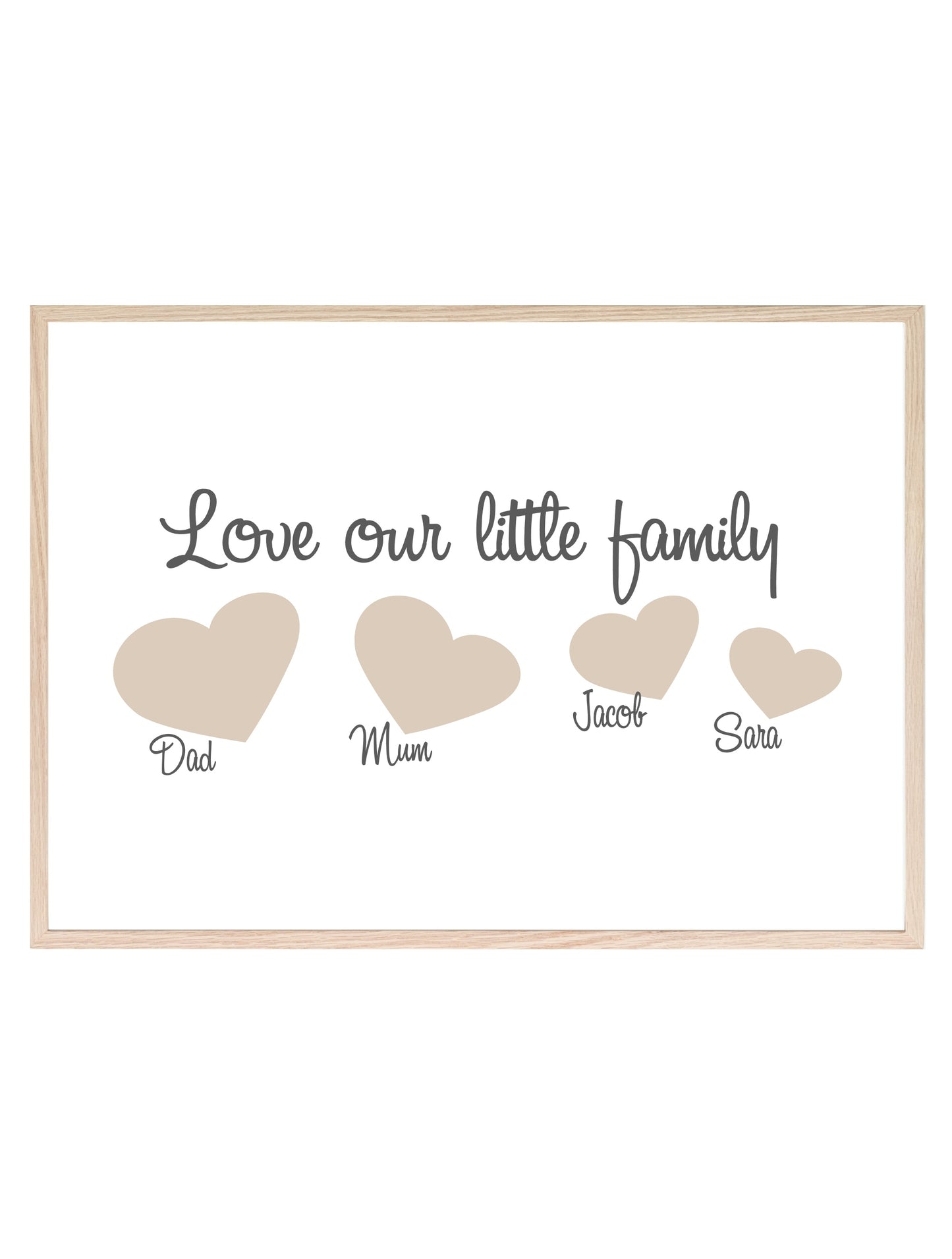 Personalised Love Our Little Family Names Print | Custom Wall Art