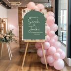 Forest Green Floral Engagement Welcome Party Sign - Larosier Prints