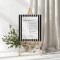 Black & White Stripe Order Of Service Wedding Party Sign - Larosier Prints