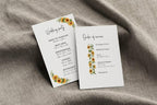 Sunflower Order Of Service Wedding Party Sign - Larosier Prints