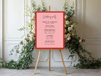 Red & Pink Order Of Service Wedding Party Sign - Larosier Prints