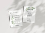 Green & White Rose Order Of Service Wedding Party Sign - Larosier Prints