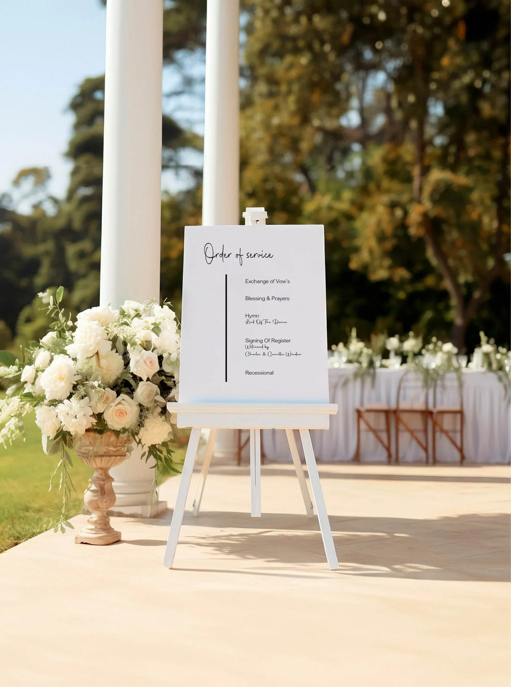 Minimalist Order Of Service Wedding Party Sign - Larosier Prints