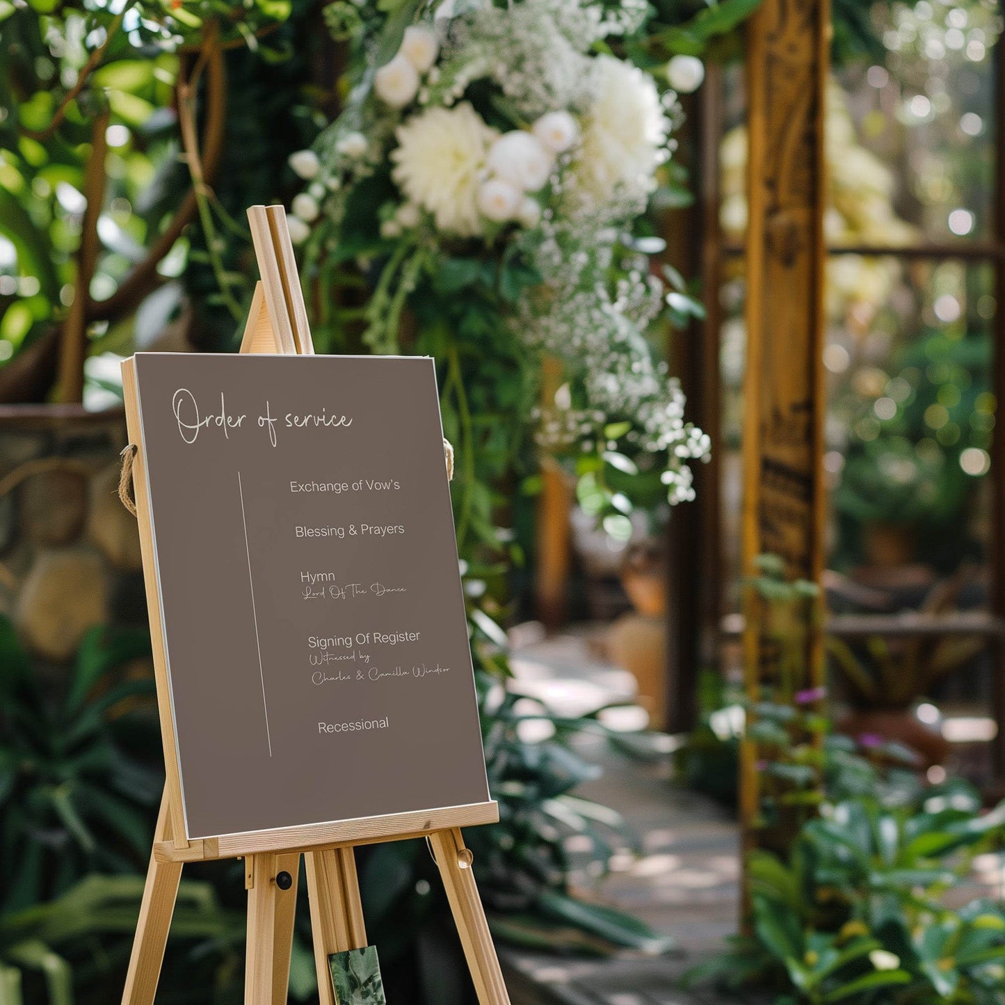 Earth Order Of Service Wedding Party Sign