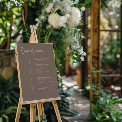 Earth Order Of Service Wedding Party Sign