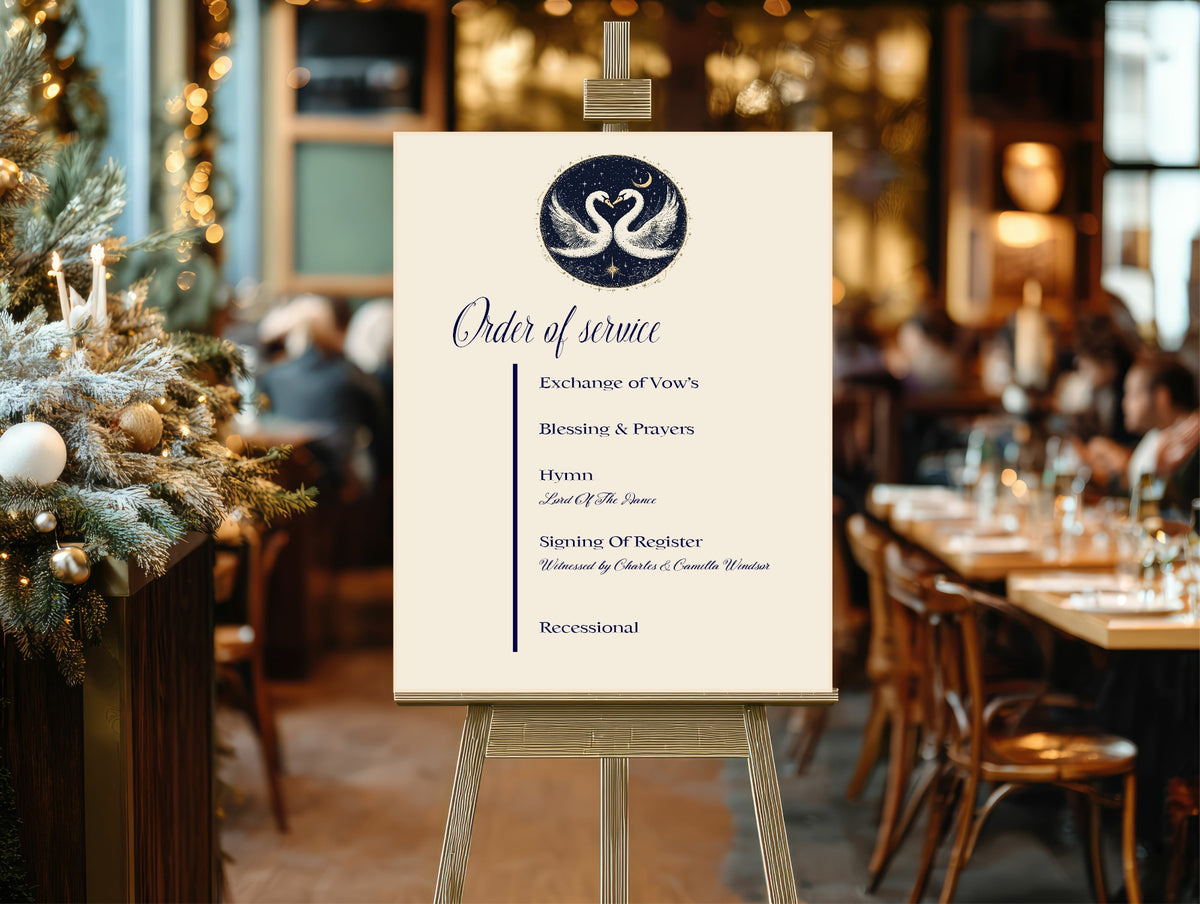 Celestial Swan wedding order of service