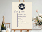 Celestial Swan wedding order of service detail