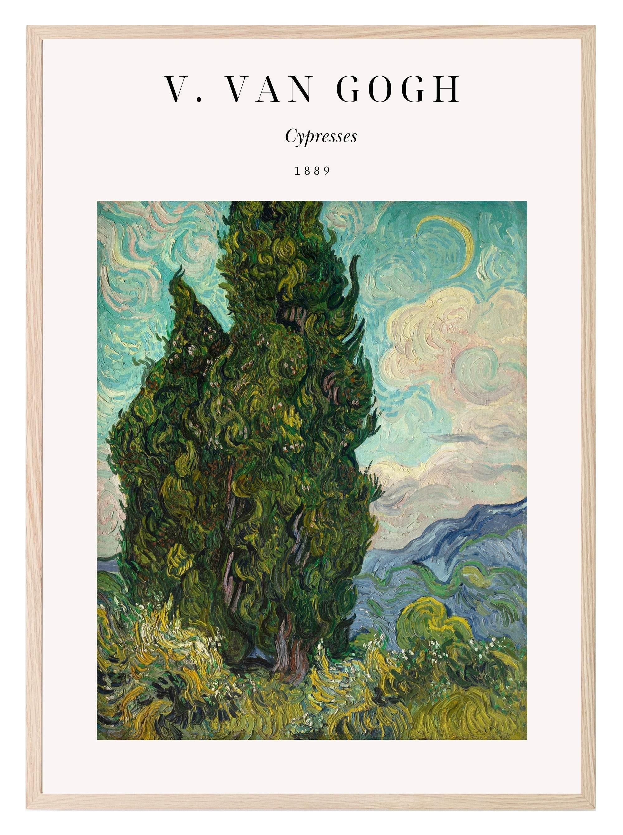Cypresses Print | V. Van Gogh Inspired Wall Art - Larosier Prints