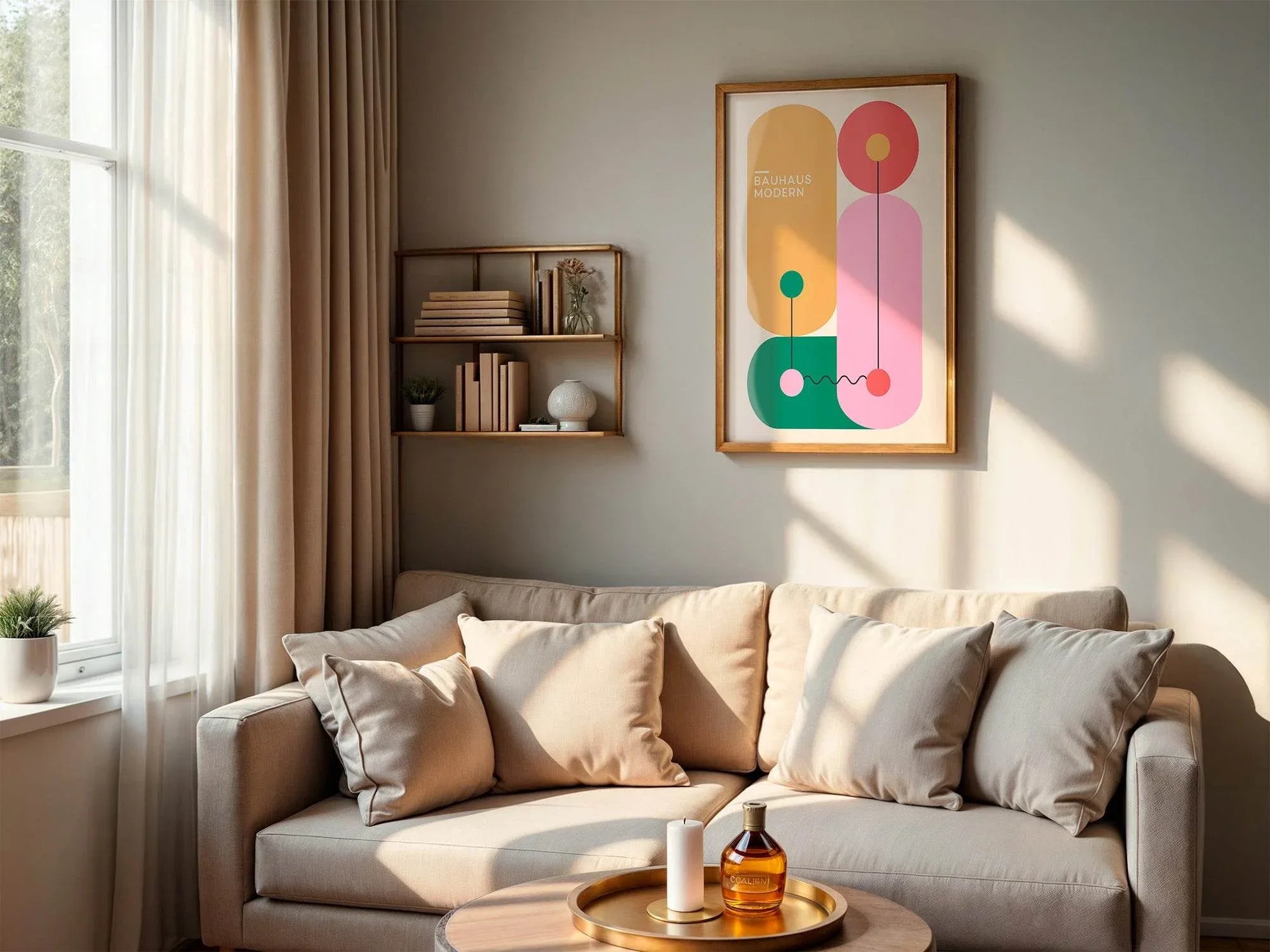 Bauhaus Inspired Wall Art Print | Modern Artwork | Colourful - Larosier Prints