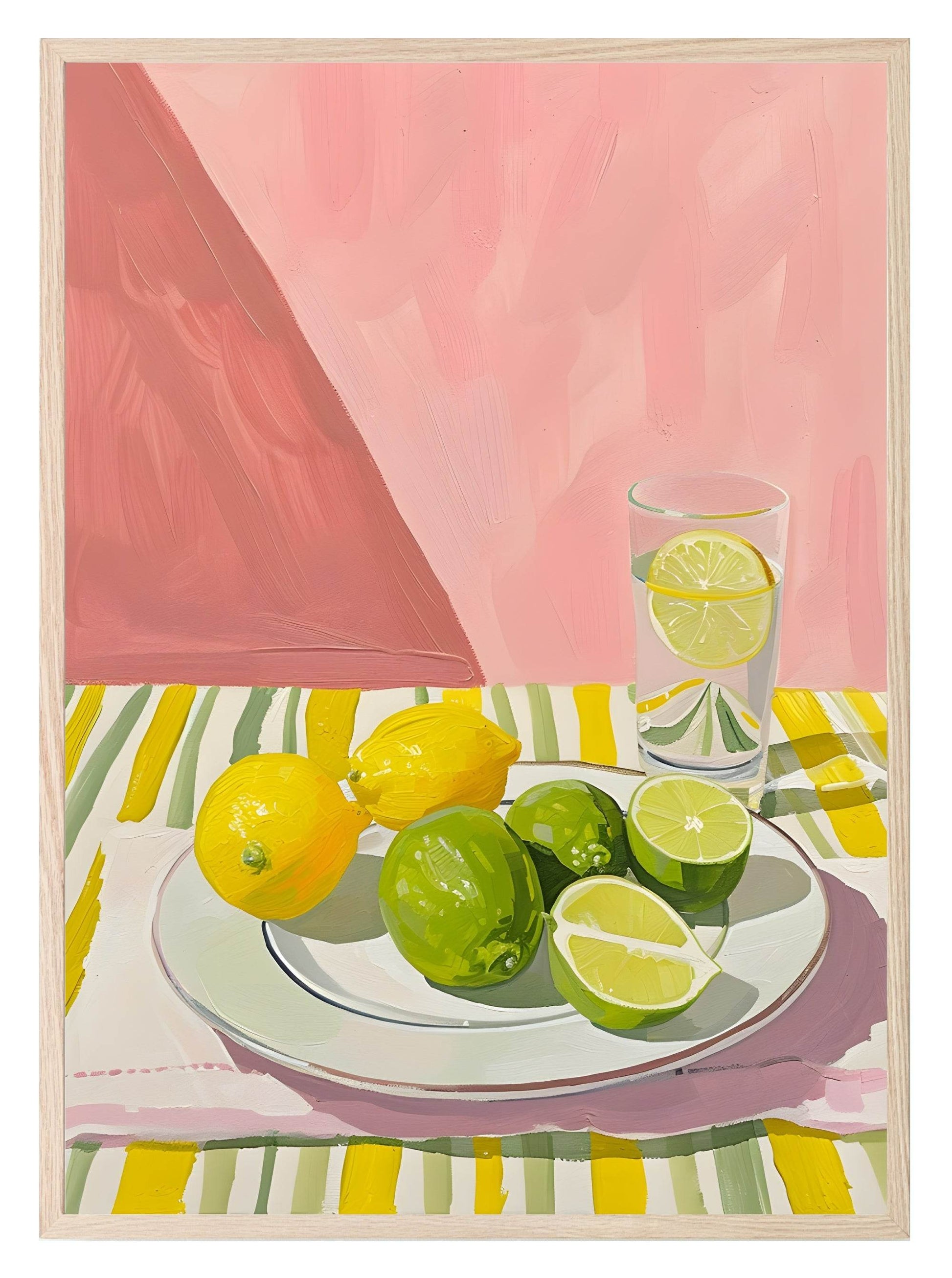 Lemons and Limes Print | Contemporary Wall Art | Green and Yellow