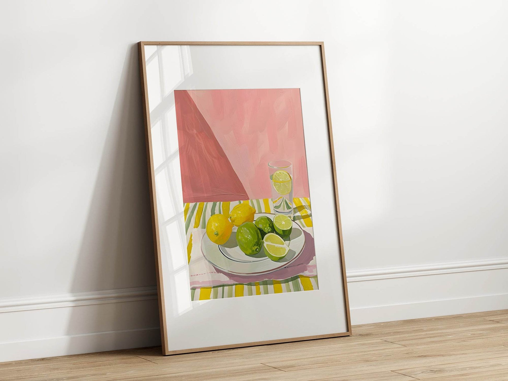 Lemons and Limes Print | Contemporary Wall Art | Green and Yellow
