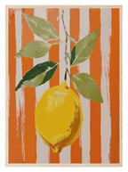 Lemon Print | Contemporary Wall Art | Orange and White - Larosier Prints