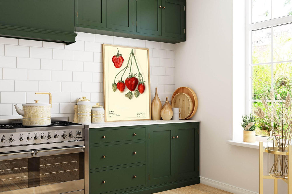 Strawberries Print | Vintage Wall Art | Botanical Fruit Illustration - Larosier Prints