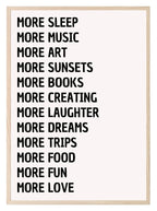 More of What Matters Print | Modern Typography Wall Art | Positive Lifestyle Quote - Larosier Prints