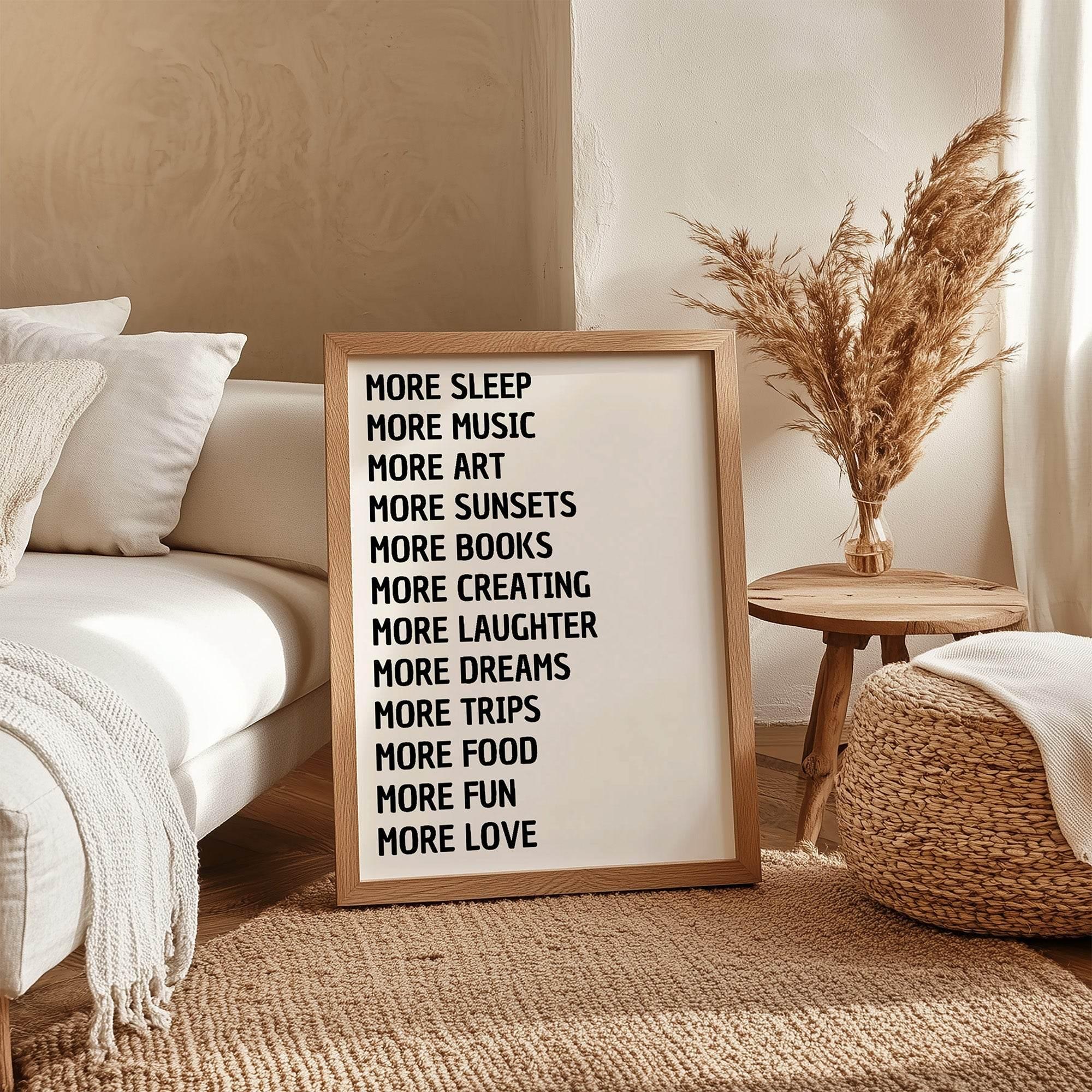 More of What Matters Print | Modern Typography Wall Art | Positive Lifestyle Quote - Larosier Prints