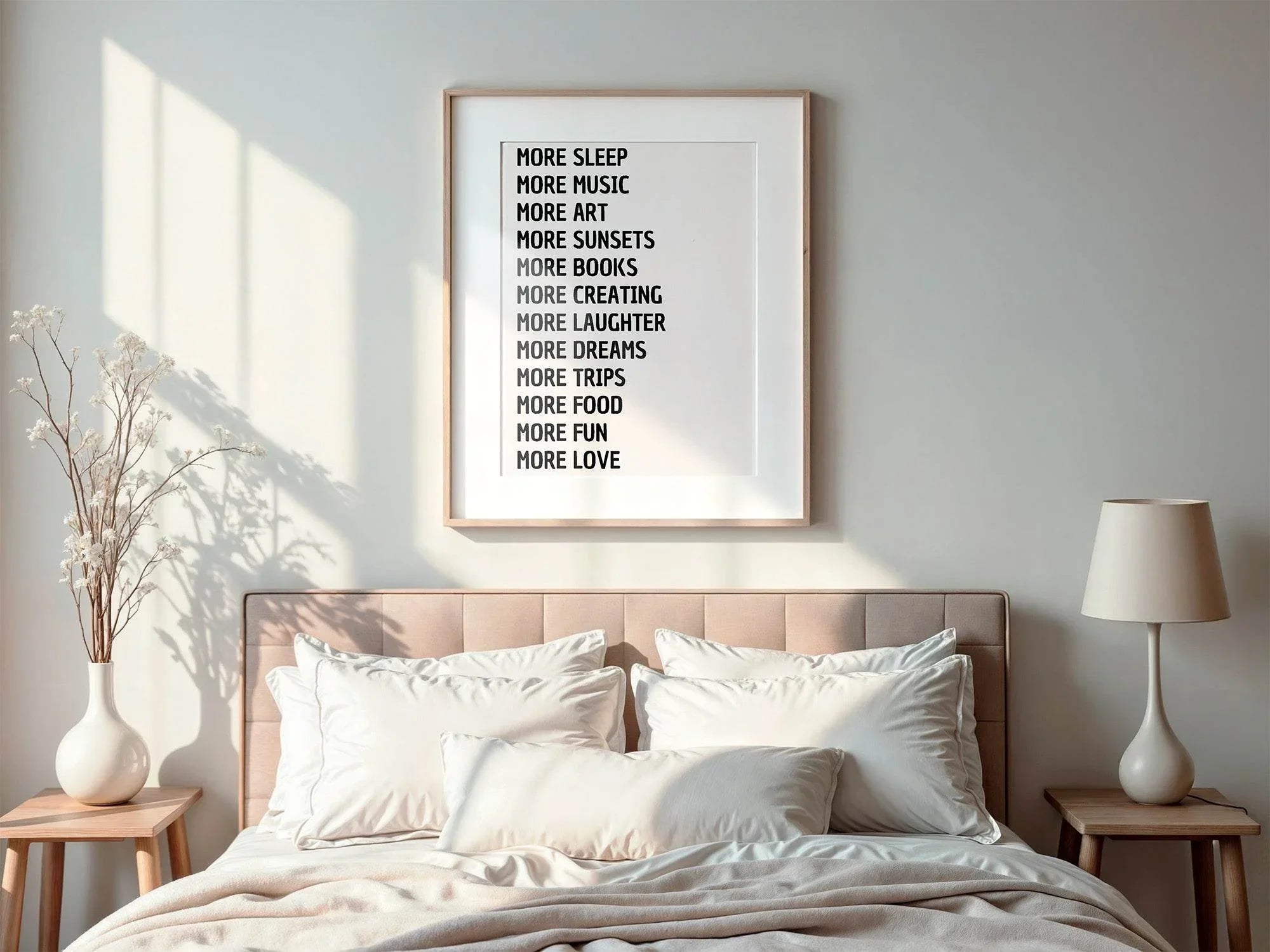 More of What Matters Print | Modern Typography Wall Art | Positive Lifestyle Quote - Larosier Prints