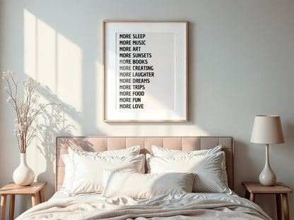 More of What Matters Print | Modern Typography Wall Art | Positive Lifestyle Quote