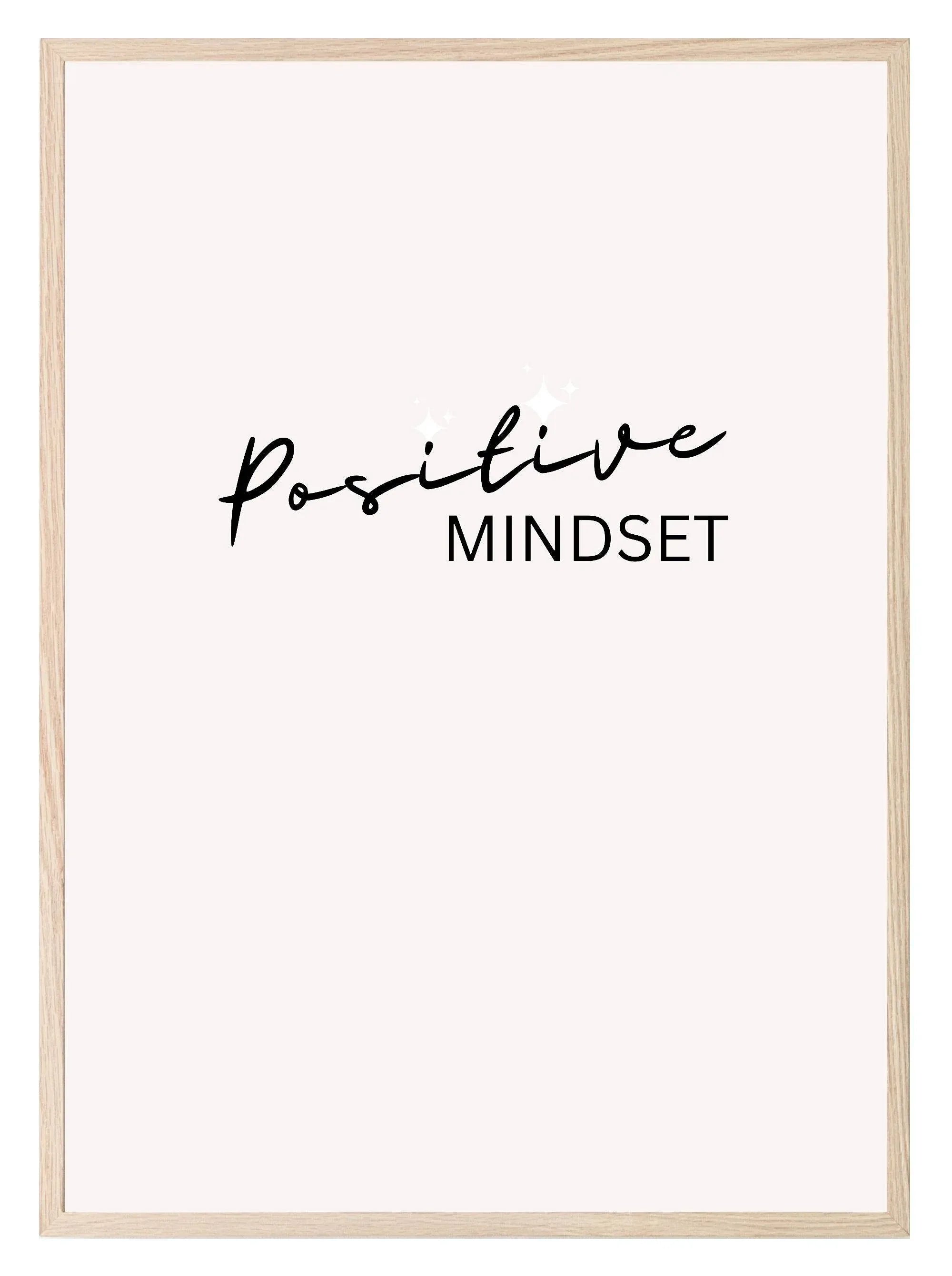 Positive Mindset Print | Motivational Wall Art | Modern Typography Quote - Larosier Prints