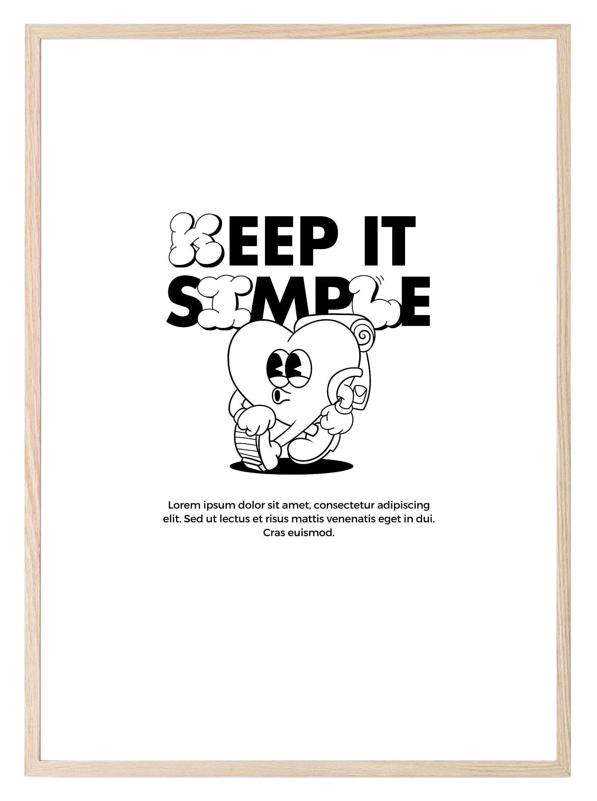 Keep It Simple Print | Minimalist Wall Art | Modern Typography Quote - Larosier Prints