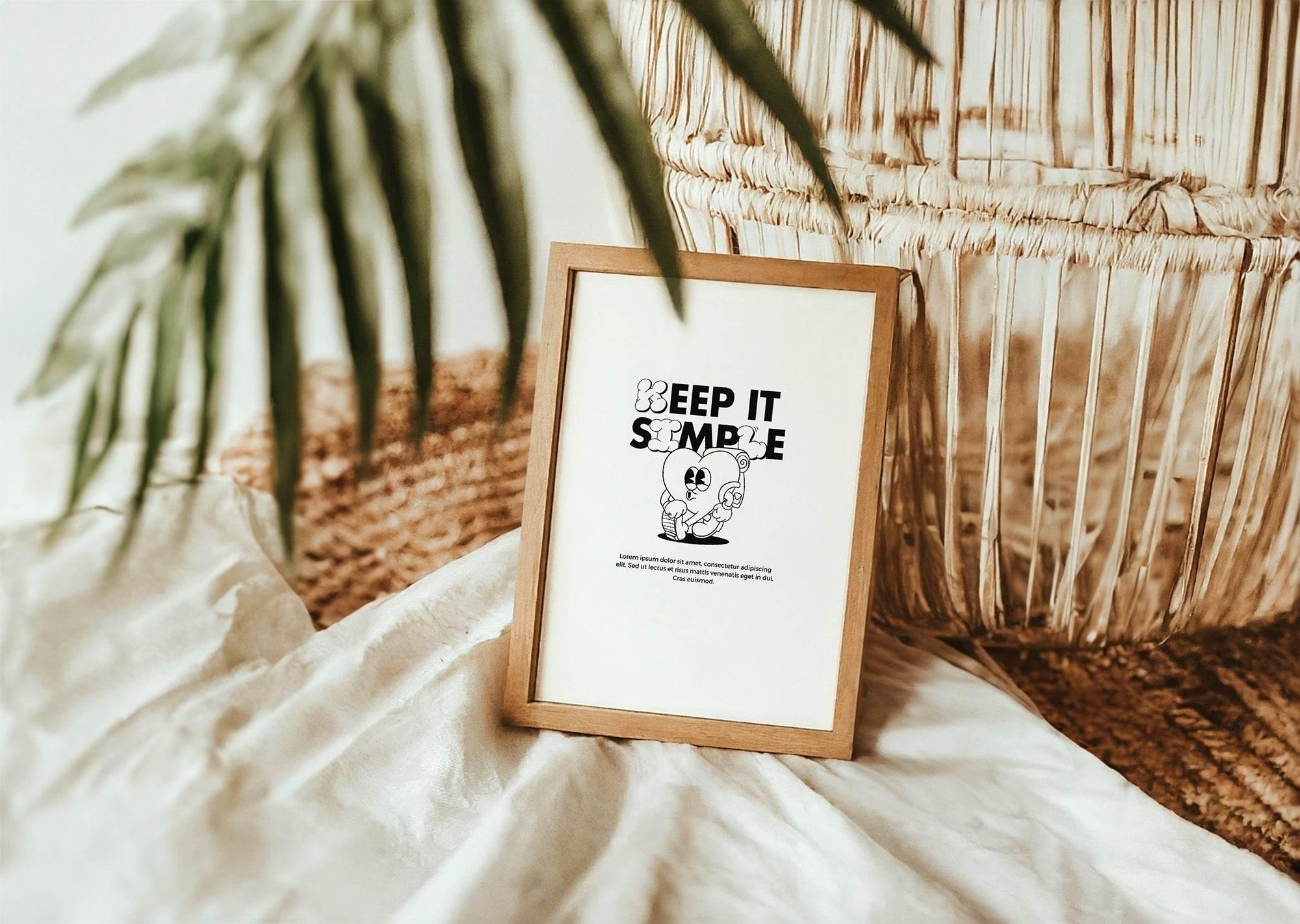 Keep It Simple Print | Minimalist Wall Art | Modern Typography Quote - Larosier Prints