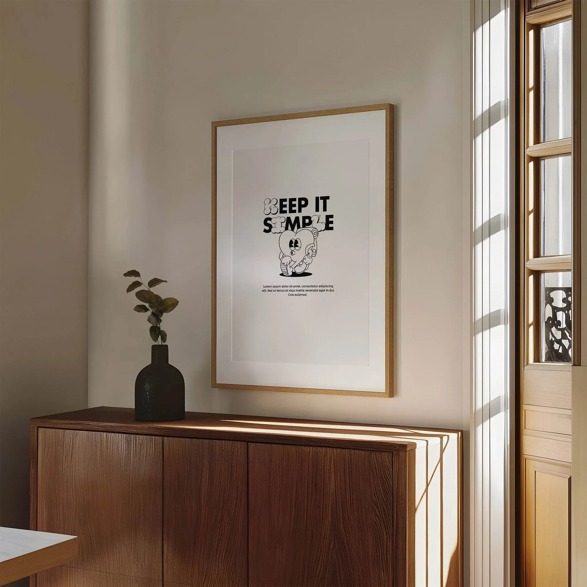 Keep It Simple Print | Minimalist Wall Art | Modern Typography Quote - Larosier Prints