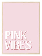 Pink Vibes Print | Modern Coquette Wall Art | Typography on Pink Background - Larosier Prints