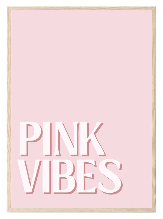 Pink Vibes Print | Modern Coquette Wall Art | Typography on Pink Background