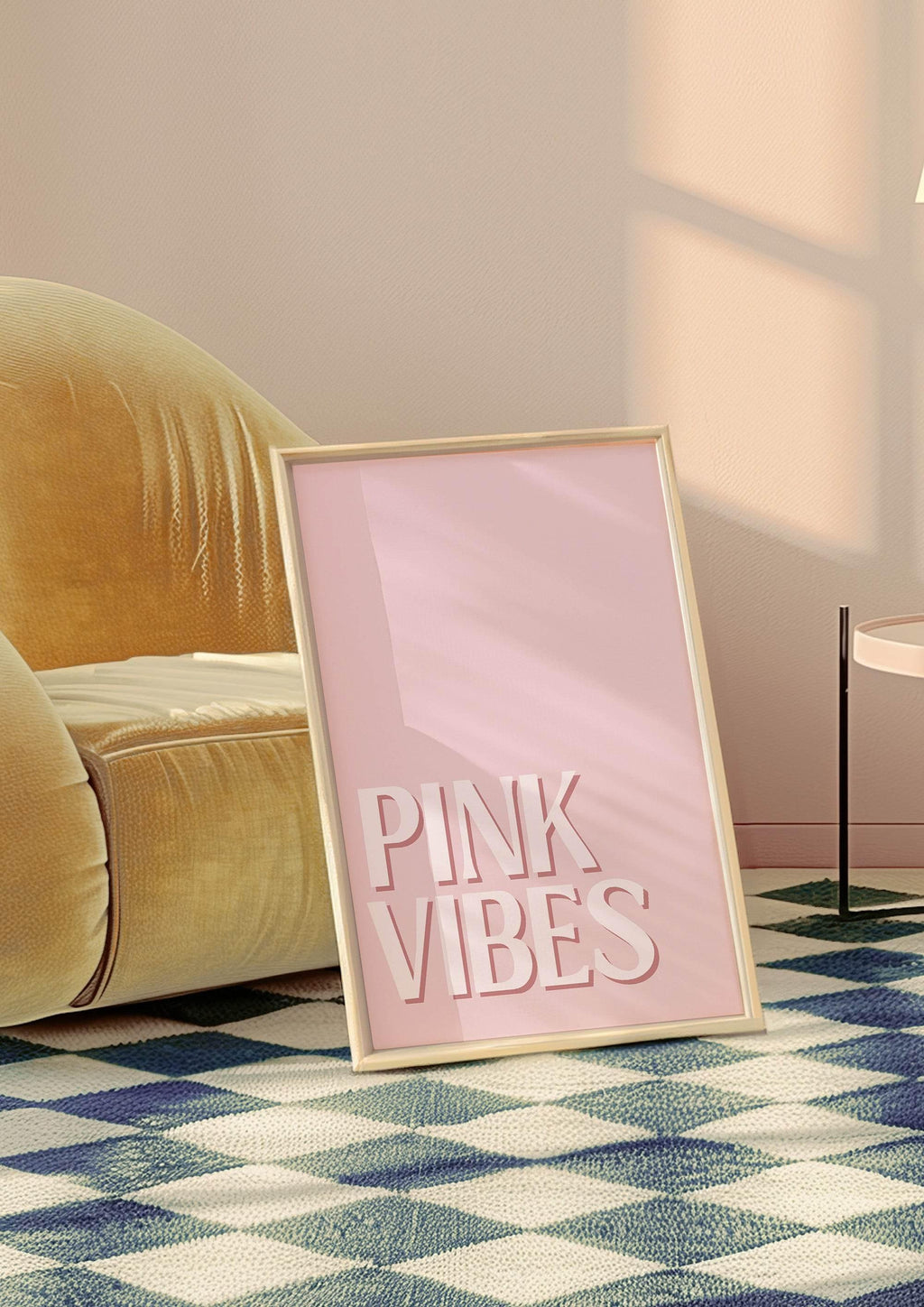 Pink Vibes Print | Modern Coquette Wall Art | Typography on Pink Background - Larosier Prints