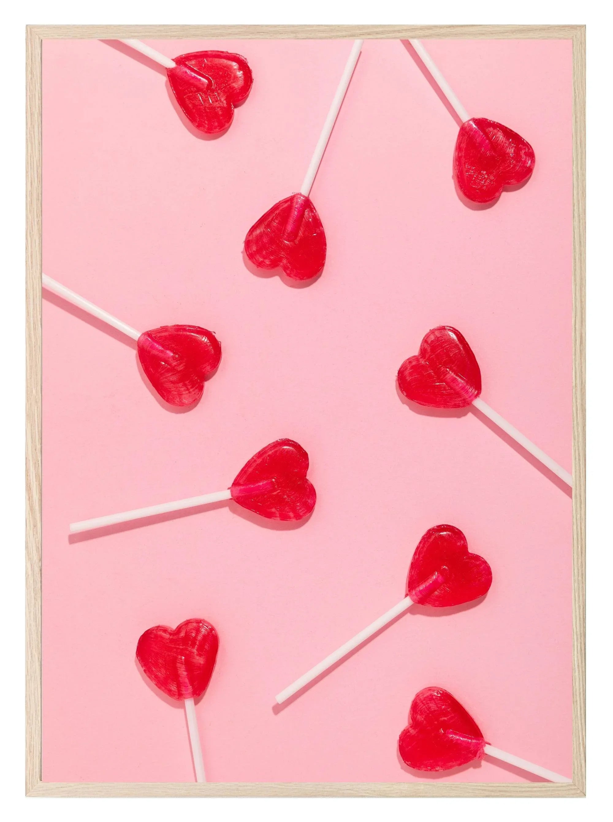 Red Heart Lollies Print | Sweet Wall Art | Coquette - Larosier Prints
