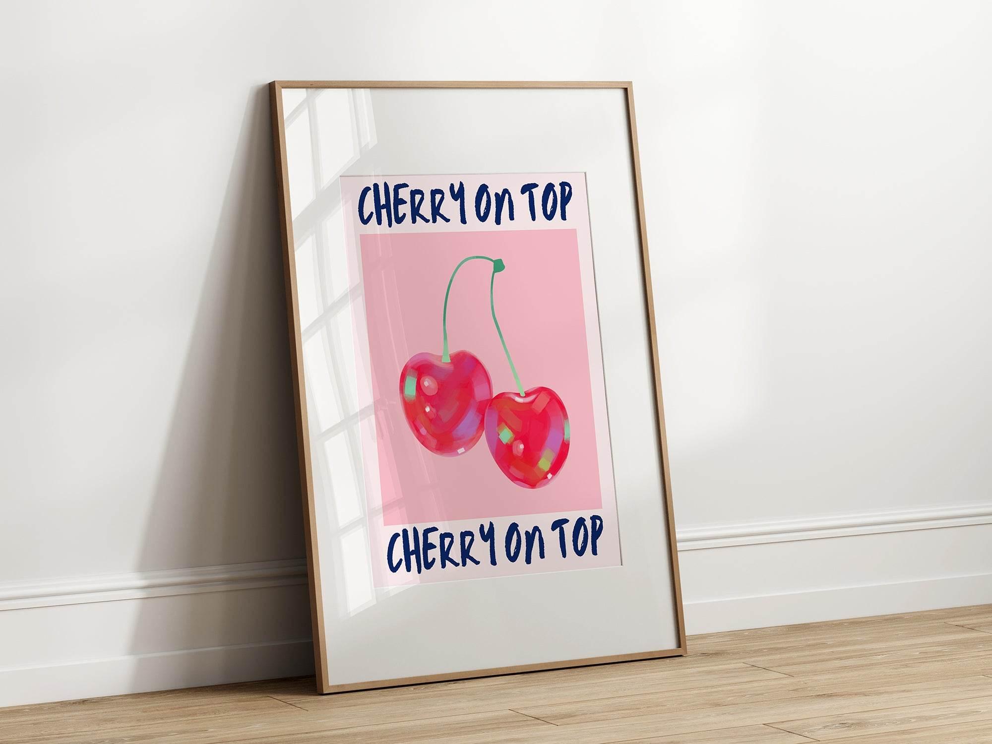Cherry on Top Print | Coquette Wall Art - Larosier Prints