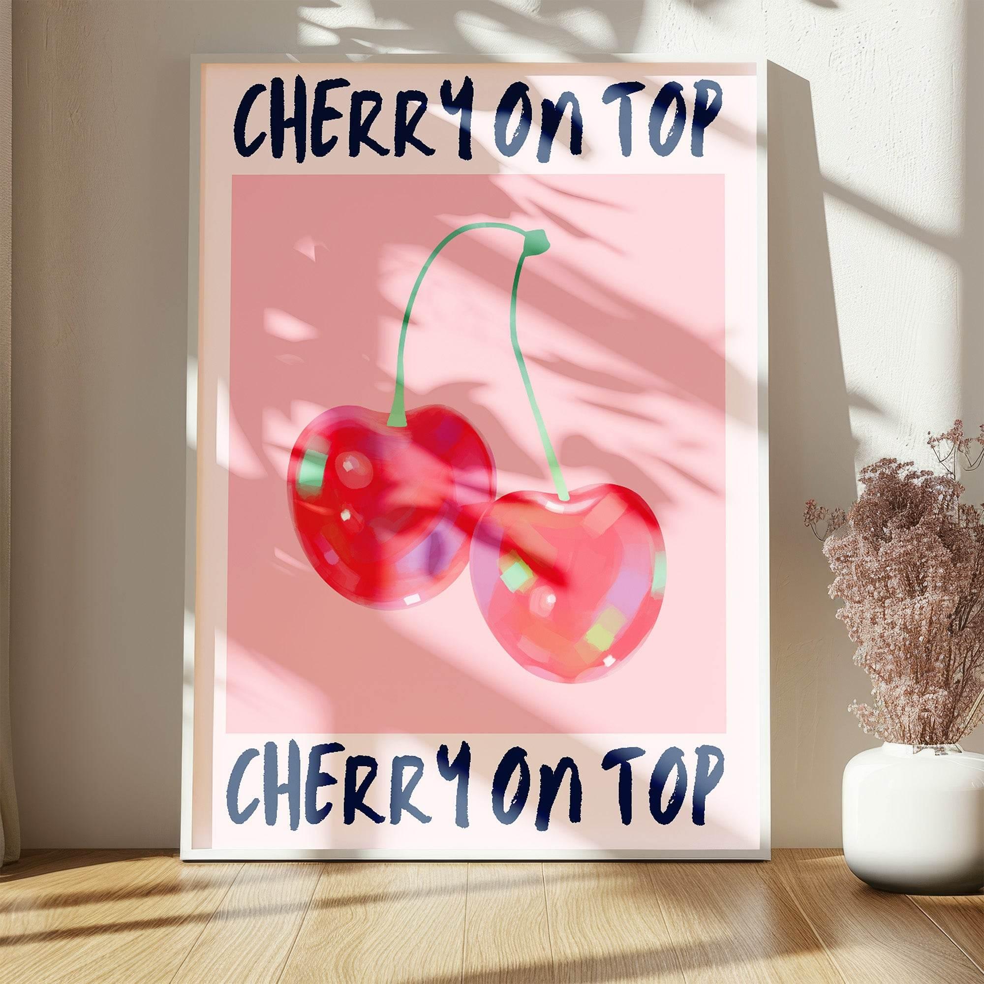 Cherry on Top Print | Coquette Wall Art - Larosier Prints