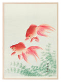 Pink Fish Print | Japanese Style Art | Beige & Green Vintage Design - Larosier Prints
