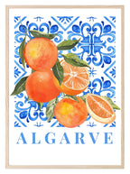 Algarve Oranges Print | Blue Mediterranean Wall Art Décor - Larosier Prints