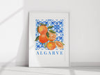 Algarve Oranges Print | Blue Mediterranean Wall Art Décor - Larosier Prints