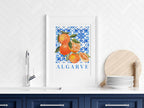 Algarve Oranges Print | Blue Mediterranean Wall Art Décor - Larosier Prints